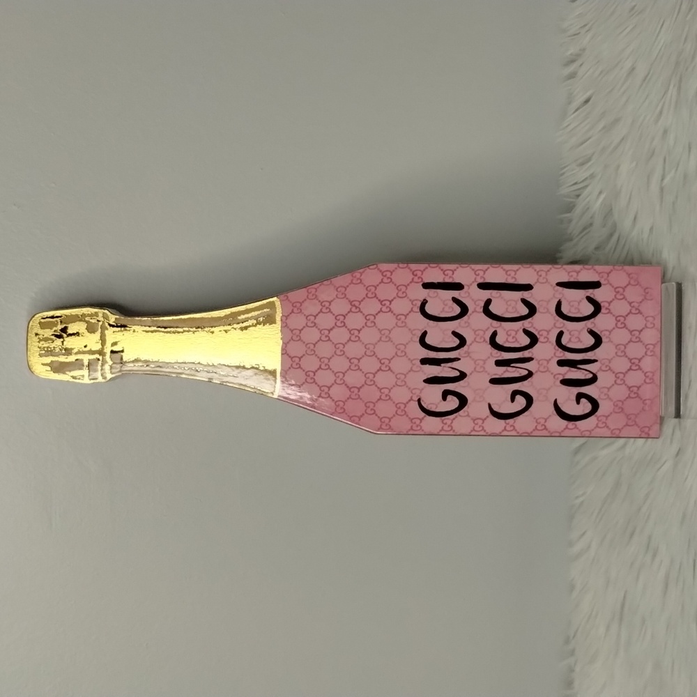 Home Designs GG Champagne Bottle Wooden Home Decor